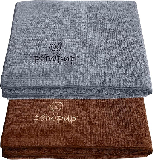 Dog Towels for Drying Dogs Super Absorbent Microfiber Pet Grooming Towel for Dogs, Cats and Other Pets (40 x 24 Inches, Brown and Grey)