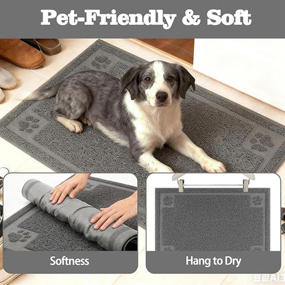 Darkyazi Pet Feeding Mat Large for Dogs and Cats,24"×16" Flexible and Easy to Clean Feeding Mat,Best for Non Slip Waterproof Feeding Mat. (Grey)