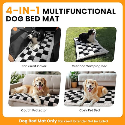 Backseat Dog Bed Mat for Car, Non-Slip Dog Bed for Car Back Seat, Soft & Cozy Dogs Blanket, Washable Travel Pet Mat Seat Protector for Cars, SUVs, Trucks