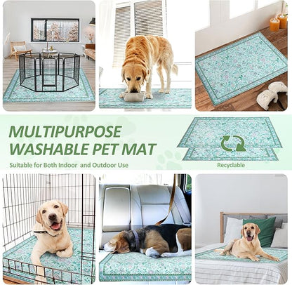 Washable Reusable Pee Pads for Dogs, 2 Pack Large 36"x48" Super Absorbent & Leak-Proof Non-Slip Pet Rugs, Stylish Washable Whelping Pads, Dog Crate Pad