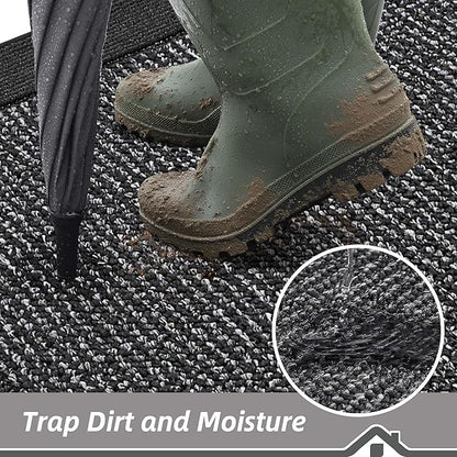 BEQHAUSE Indoor Door Mat 32" x 48", Dirt Trapper Door Mats Non-Slip Entryway Rugs Washable, Resist Dirt Absorbent Welcome Mat, Low Profile Floor Mats for Front Back Door and Entryway, Charcoal