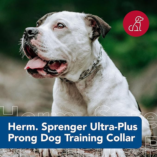 Herm SPRENGER Ultra-Plus Prong Dog Training Collar, 3.0 mm x 18" Neck Size, 3.0 mm x 22" Chain Length, Steel Chrome Plated Dog Prong Collar, Pinch Collar for Dogs, Dog Correction Collar