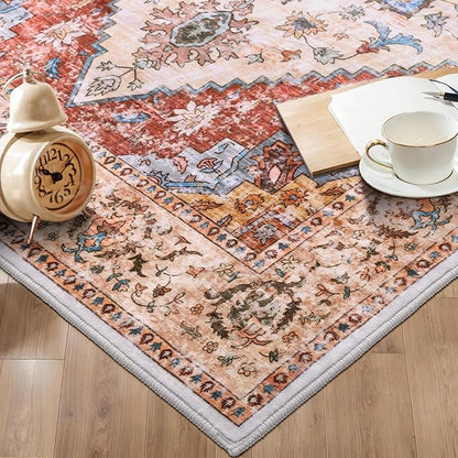 Ciicool Washable Runner Rug Non Slip, 2'x6' Hallway Rug Vintage Kitchen Rugs Carpet for Bedroom Laundry Bathroom Decor