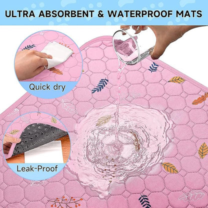 Sunheir Washable Pee Pads for Dogs 72"x72", Extra Large Reusable Puppy Pads Pet Training Pads for Dog Playpen, Waterproof Pee Pads for Puppy Playpen, Whelping Pad, Dog Playpen Indoor - Pink