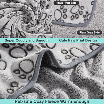 Stuffed Premium Soft Dog Blankets for Large Dogs, Large Cat Blanket Washable for Human Bed Couch Protection Cover, Dog Essentials for Dog, 66 * 82 inches, Grey