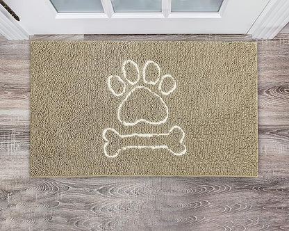 AROGAN Indoor Door Mat Entryway Rug Traps Mud and Water, Chenille Doormat for Muddy Shoes and Dog Paws, Machine Washable Doormat, Front Door Mat, Busy Area Dog Rugs for Floors, Entrance, 24x36 Beige