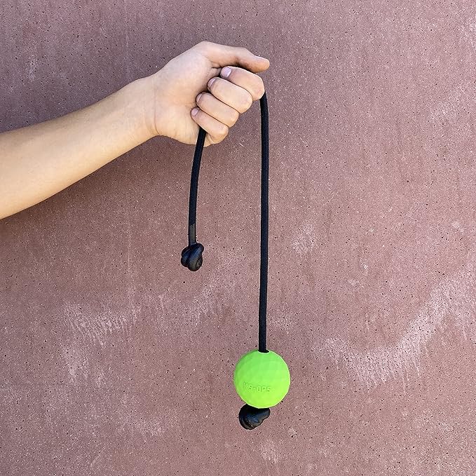 K9 Ops Dog Ball on a Rope Moki Tug Toy - Solid Rubber Fetch Training Reward - Large Dogs Tugs Durable Aggressive Chewers (Envy Green, LG/XL)