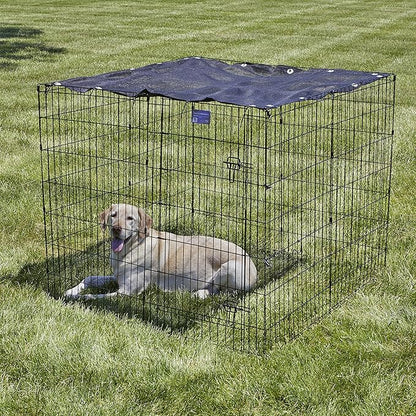 MidWest Homes for Pets Dog Exercise Pen Mesh Sunscreen Top for Dog Pens and Playpens, UV Resistant, Blocks Harmful Sun Rays, Hardware Included, Black, 540-SS
