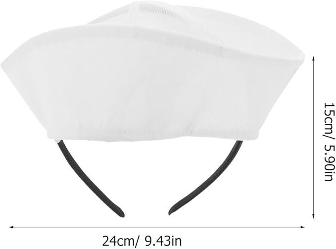 ABOOFAN Pet Dog Sailor Hat Mini Cap White 9.45X5.91In Pet Costume Accessory for Parties Photo Shoots and Cosplay