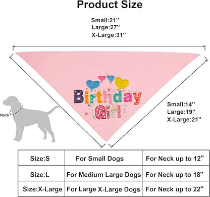 ADOGGYGO Dog Birthday Hat Bandana Girl - Puppy Birthday Party Supplies - Pink Tutu Hat Scarf Bow Banner Set for Medium Large Dogs (Large)