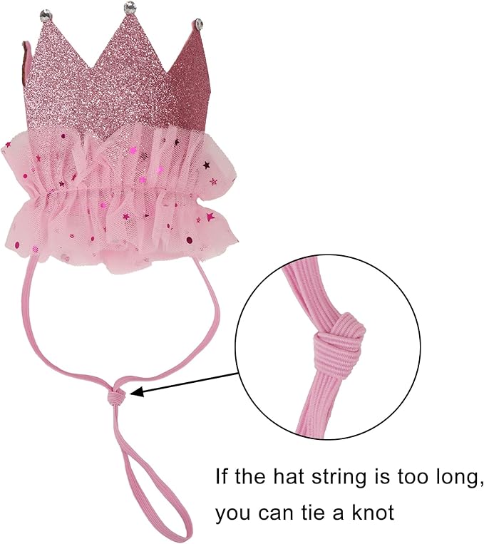 ADOGGYGO Dog Birthday Party Supplies, Multi Size Offered, Birthday Girl Dog Bandana, Pink Party Hat Crown with Numbers for Extra Large Dogs Pets (X-Large)