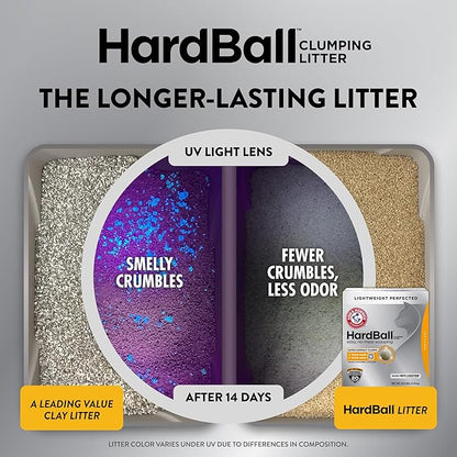 ARM & Hammer Hardball Lightweight Platinum Multi-Cat Clumping Cat Litter Odor Control, Easy No-Mess Scooping, Garden Bloom Scent, 14.5 Lbs.