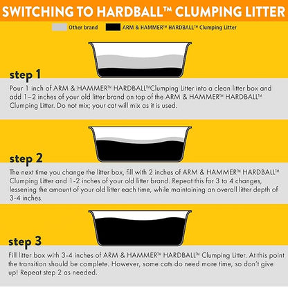 ARM & Hammer Hardball Lightweight Platinum Multi-Cat Clumping Cat Litter Odor Control, Easy No-Mess Scooping, Garden Bloom Scent, 14.5 Lbs.