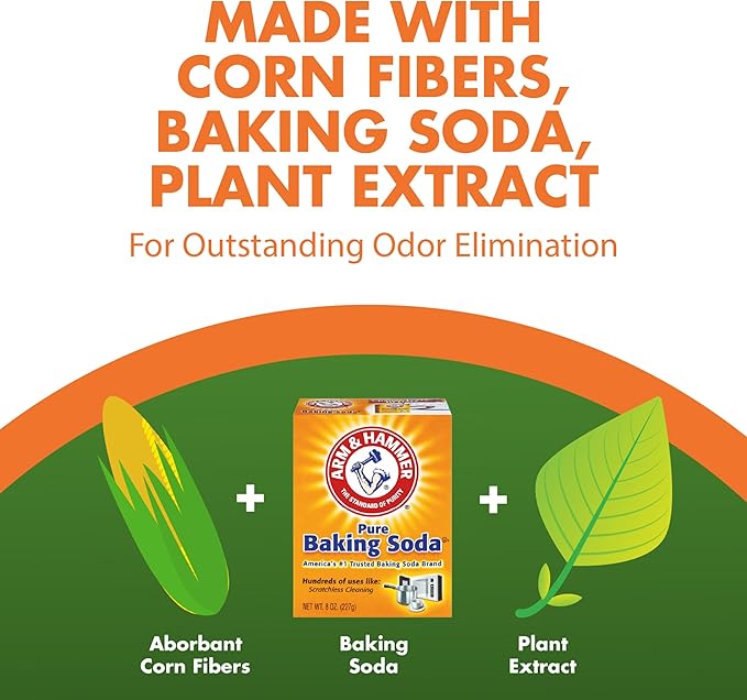 ARM & HAMMER Naturals Clumping Cat, Litter Odor Control, Multi Cat Litter, 18 lb. Bag (Pack of 2)
