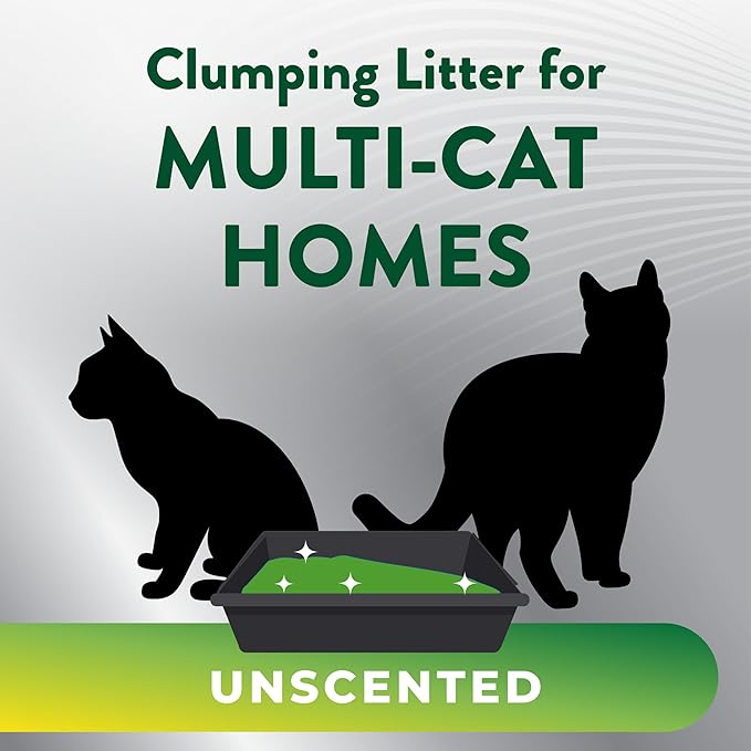 ARM & Hammer Plant Power Lightweight Plant-Based Clumping Cat Litter for Multi-Cat Homes, 14-Day Odor Control, Highly Absorbent Natural Grain Formula, Unscented 15 Lbs