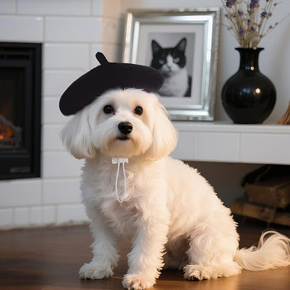 choyaxo 1pcs Dog Beret Funny Artist Dog hat for Small Dogs Cat Halloween