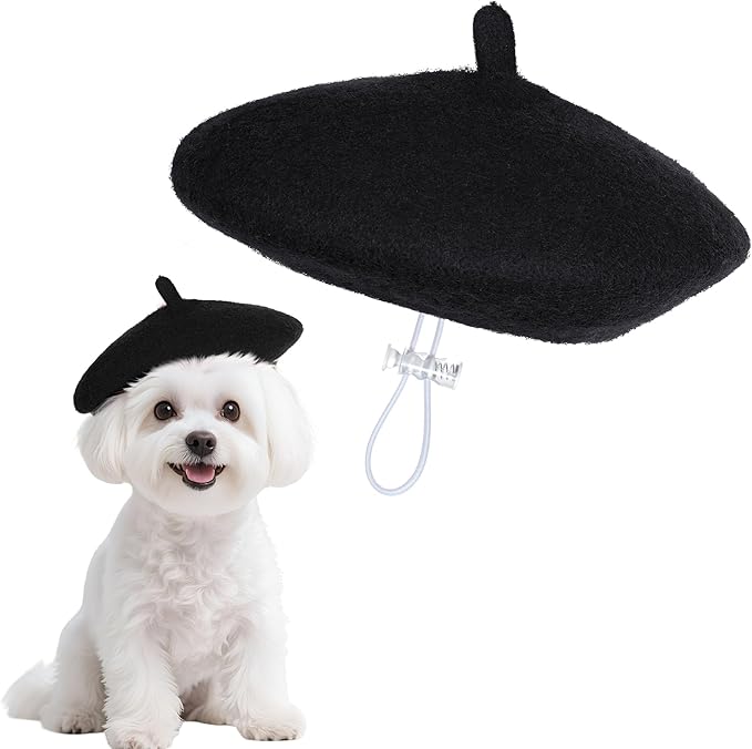 choyaxo 1pcs Dog Beret Funny Artist Dog hat for Small Dogs Cat Halloween