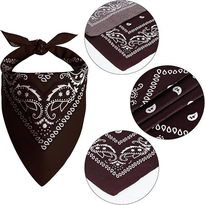 choyaxo Dog Cowboy Hat Dog Cowboy Costume for Small Pet Dogs Cat Cowboy Hat with Bandana Scarf Set Party Accessories (Brown, Medium)