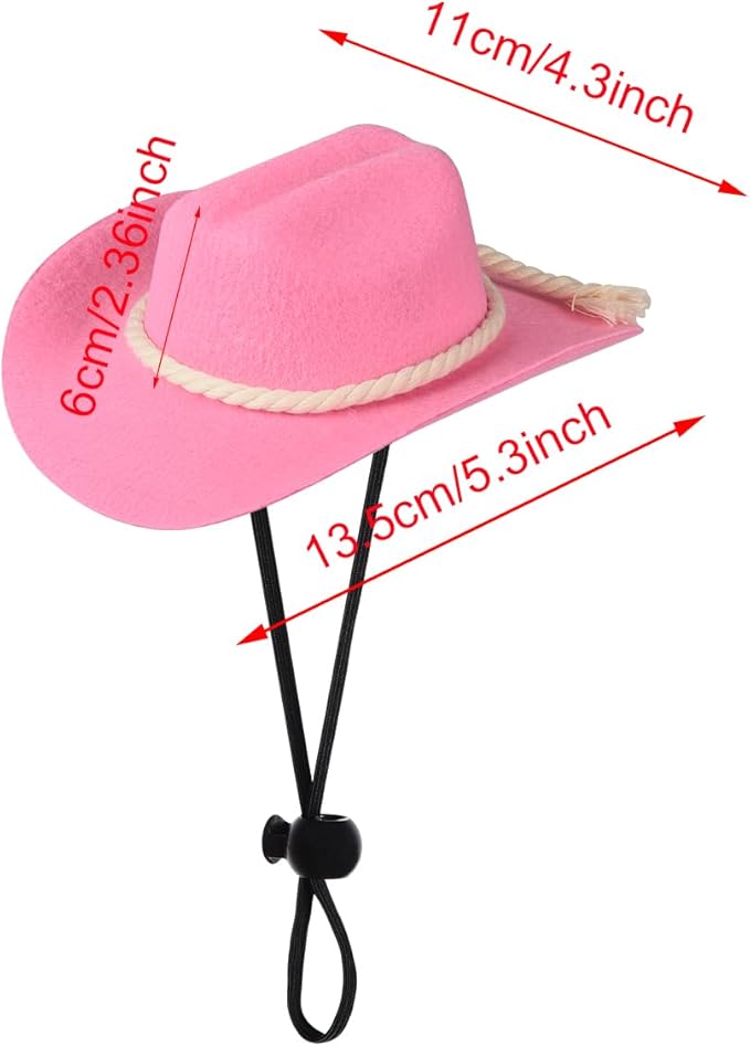 choyaxo Dog Cowboy Hat Dog Cowboy Costume for Small Pet Dogs Cat Cowboy Hat with Bandana Scarf Set Party Accessories (Pink, Small)