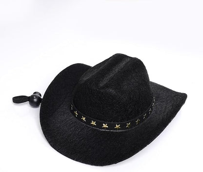 choyaxo Halloween Costumes for Dogs Cat Pet Cowboy Costume Cowboy Hat with Bandana Set for Halloween, Christmas, Holiday, Party, Cosplay (Black, Medium)