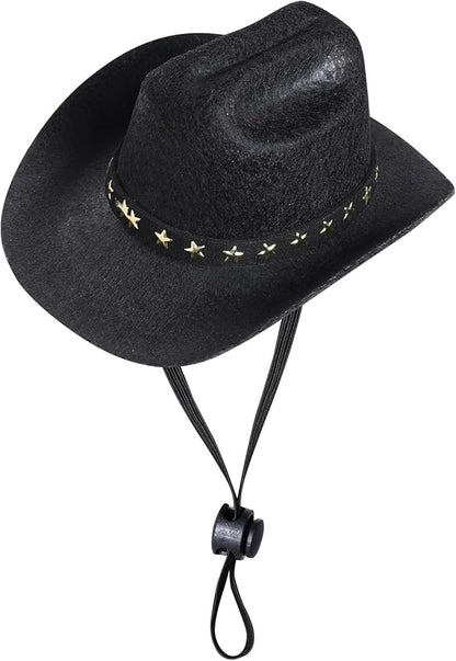 choyaxo Pet Cowboy Costume Cosplay Cap Halloween Costumes for Dogs Cat Pet Party Decoration Mini Cowboy Hat (Black, Medium)