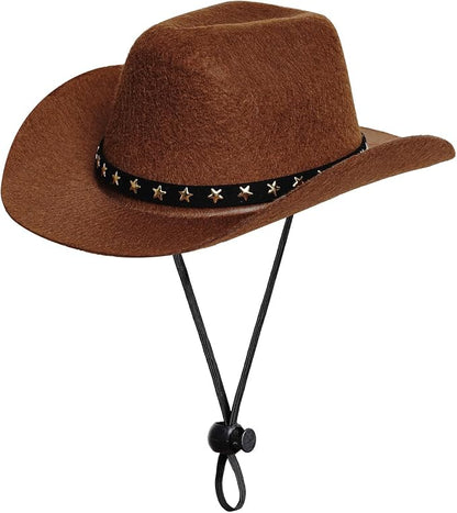 choyaxo Pet Cowboy Costume Cosplay Cap Halloween Costumes for Dogs Cat Pet Party Decoration Mini Cowboy Hat (Brown, Large)