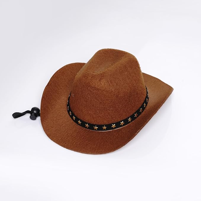 choyaxo Pet Cowboy Costume Cosplay Cap Halloween Costumes for Dogs Cat Pet Party Decoration Mini Cowboy Hat (Brown, Large)