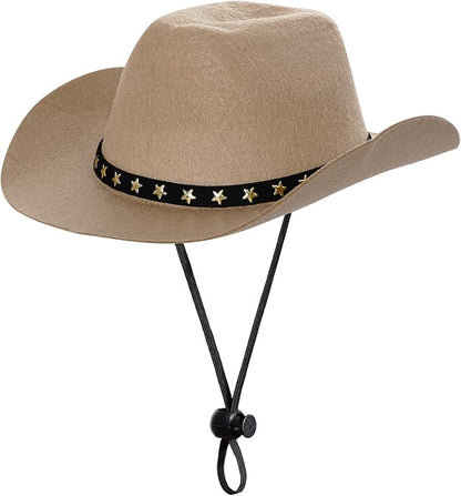 choyaxo Pet Cowboy Costume Cosplay Cap Halloween Costumes for Dogs Cat Pet Party Decoration Mini Cowboy Hat (Khaki, Large)