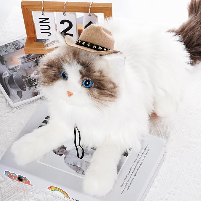 choyaxo Pet Cowboy Costume Cosplay Cap Halloween Costumes for Dogs Cat Pet Party Decoration Mini Cowboy Hat (Khaki, Large)