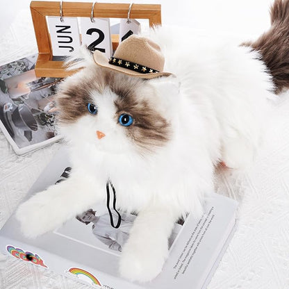choyaxo Pet Cowboy Costume Cosplay Cap Halloween Costumes for Dogs Cat Pet Party Decoration Mini Cowboy Hat (Khaki, Large)
