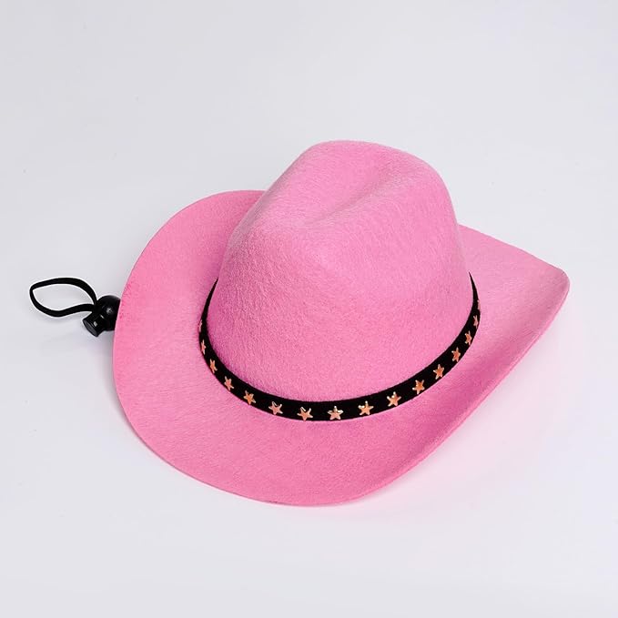 choyaxo Pet Cowboy Costume Cosplay Cap Halloween Costumes for Dogs Cat Pet Party Decoration Mini Cowboy Hat (Pink, Large)