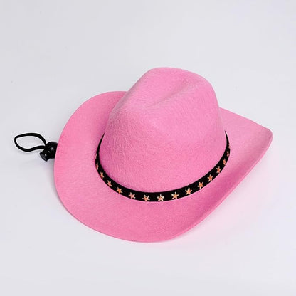 choyaxo Pet Cowboy Costume Cosplay Cap Halloween Costumes for Dogs Cat Pet Party Decoration Mini Cowboy Hat (Pink, Large)