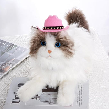 choyaxo Pet Cowboy Costume Cosplay Cap Halloween Costumes for Dogs Cat Pet Party Decoration Mini Cowboy Hat (Pink, Large)