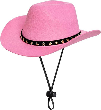 choyaxo Pet Cowboy Costume Cosplay Cap Halloween Costumes for Dogs Cat Pet Party Decoration Mini Cowboy Hat (Pink, Large)
