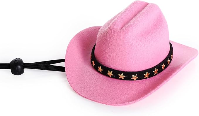 choyaxo Pet Cowboy Costume Cosplay Cap Halloween Costumes for Dogs Cat Pet Party Decoration Mini Cowboy Hat (Pink, Medium)