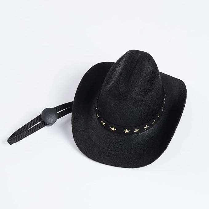 choyaxo Pet Cowboy Costume Halloween Costumes for Dogs Cat Cowboy Hat with Bandana Scarf- Black, Small