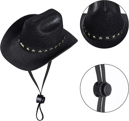 choyaxo Pet Cowboy Costume Halloween Costumes for Dogs Cat Cowboy Hat with Bandana Scarf- Black, Small