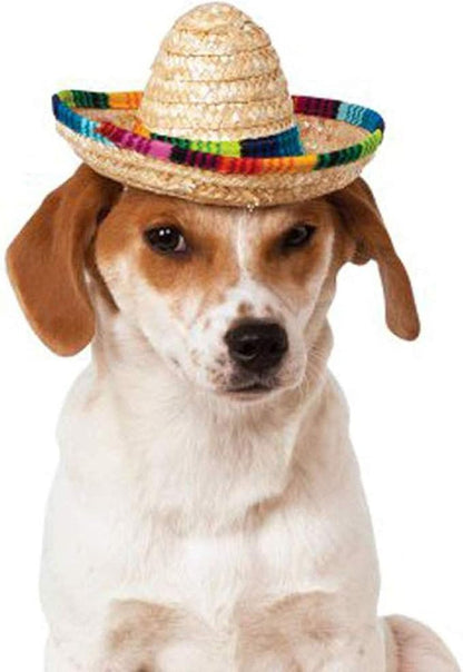 CIEOVO Dog & Cat Straw Sombrero Hat, Mini Mexican Hats, One Size Fits All, Lightweight, Multi-Use Pet Apparel