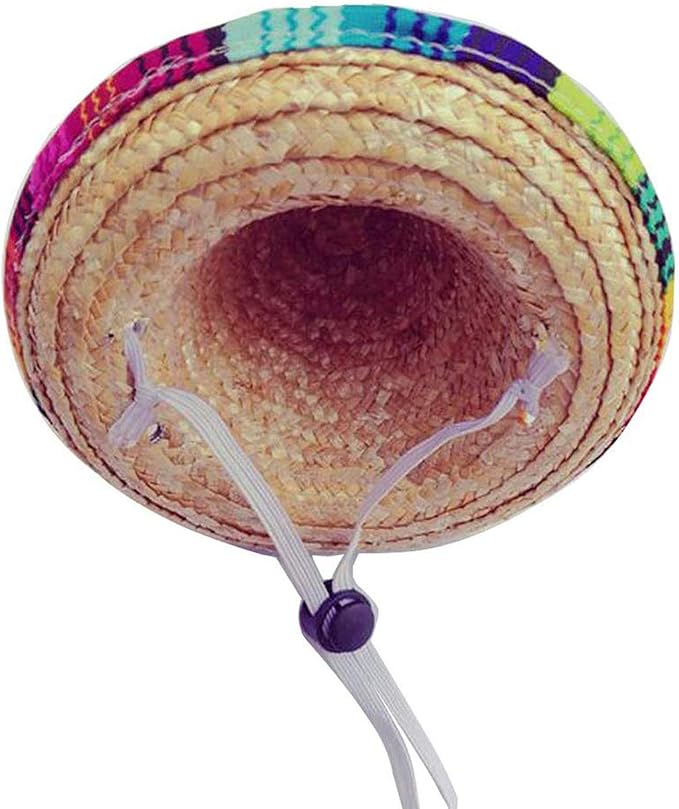 CIEOVO Dog & Cat Straw Sombrero Hat, Mini Mexican Hats, One Size Fits All, Lightweight, Multi-Use Pet Apparel