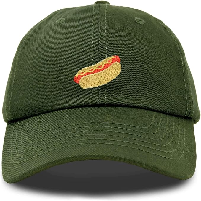 DALIX Hot Dog Hat Embroidered Mens Womens Baseball Cap