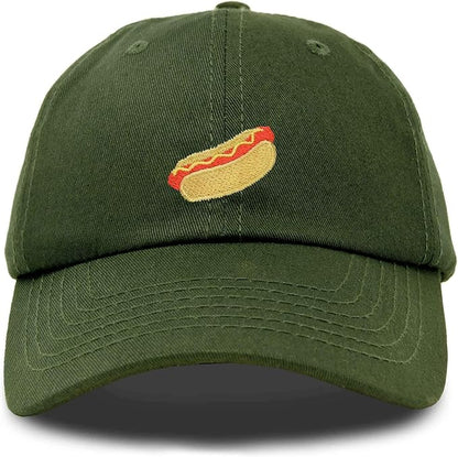 DALIX Hot Dog Hat Embroidered Mens Womens Baseball Cap