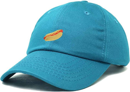 DALIX Hot Dog Hat Embroidered Mens Womens Baseball Cap
