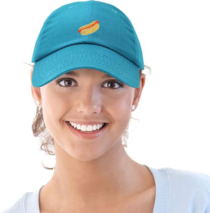DALIX Hot Dog Hat Embroidered Mens Womens Baseball Cap