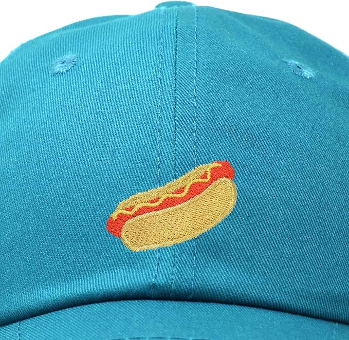 DALIX Hot Dog Hat Embroidered Mens Womens Baseball Cap