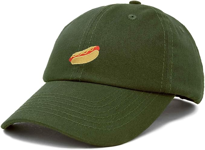 DALIX Hot Dog Hat Embroidered Mens Womens Baseball Cap