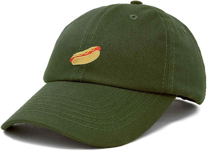 DALIX Hot Dog Hat Embroidered Mens Womens Baseball Cap