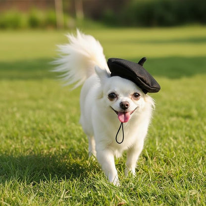 Dog Beret Cats Hats Dog Hats, Funny Artist Dogs Hat, French Mushroom Artist Fedora Hat Pet Headwear Decor Christmas Hair Accessory Photo Props