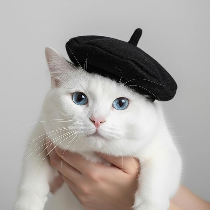 Dog Beret Cats Hats Dog Hats, Funny Artist Dogs Hat, French Mushroom Artist Fedora Hat Pet Headwear Decor Christmas Hair Accessory Photo Props