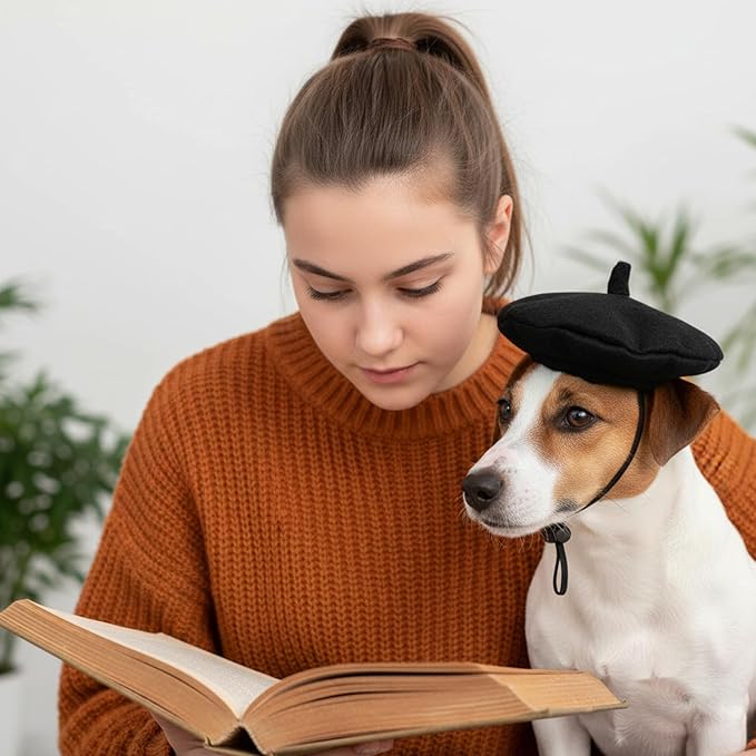 Dog Beret Cats Hats Dog Hats, Funny Artist Dogs Hat, French Mushroom Artist Fedora Hat Pet Headwear Decor Christmas Hair Accessory Photo Props