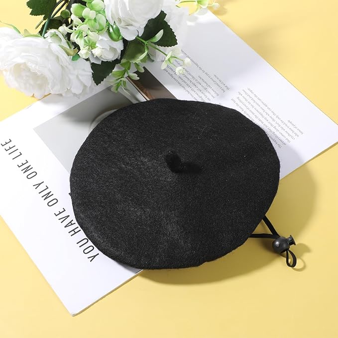 Dog Beret for Small Dogs Black Cat Beret Dog Hat Artist Pet Costume Dogs Fedora Hats Pet Headwear for Pets Cat Photo Props Christmas (Black)